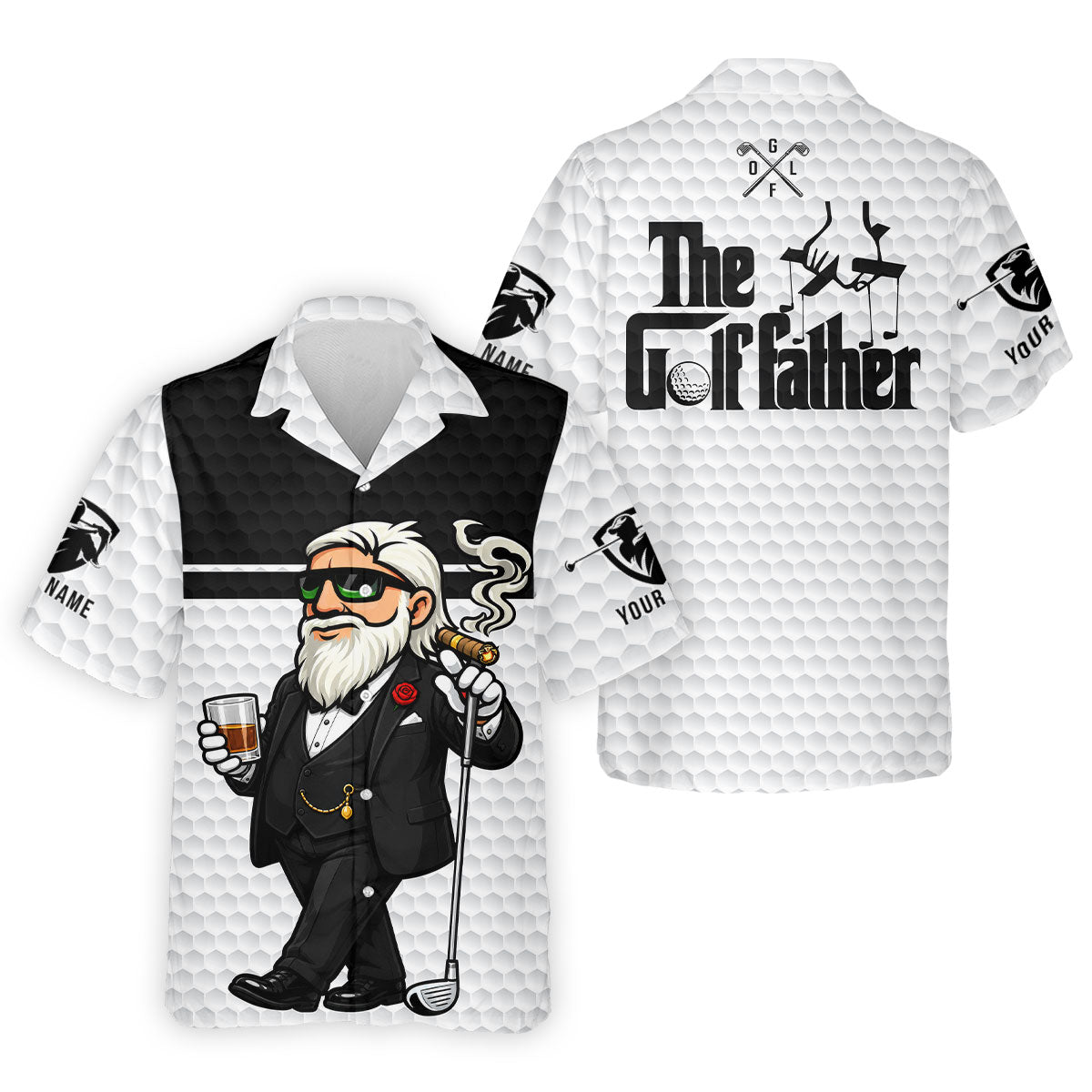 The Golf Father Golf Man Golf Ball Pattern Funny Golf Shirts, Father's Day Golf Shirt, Golf Gift For Dad