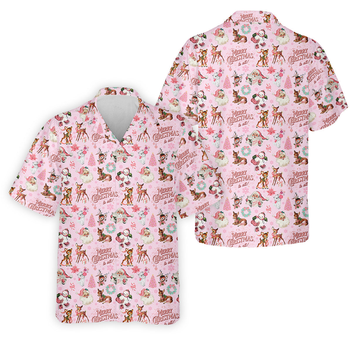 Festive Santa Pink Merry Christmas Golf Tops For Men, Christmas Golf Shirt, Men Golf Apparel