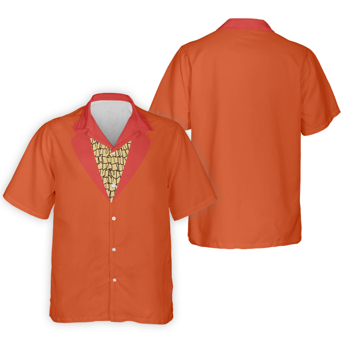 Orange Blue Tuxedo Men's Funny Golf Shirts, Father's Day Golf Shirt, Golf Gift For Dad