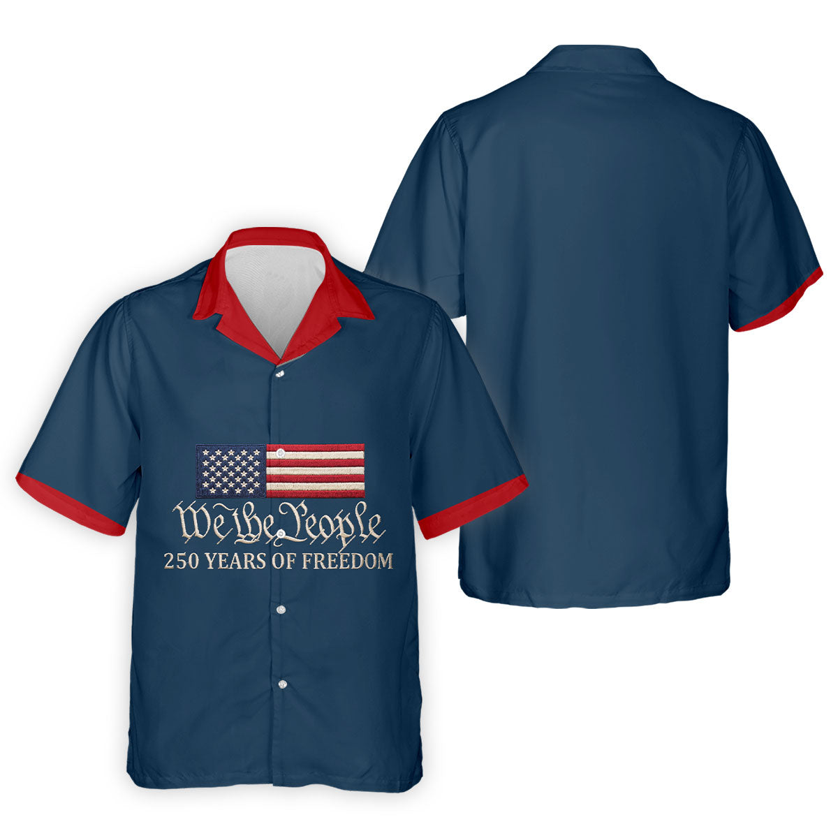 We The People 250 Years American Flag Golf Shirt, Patriotic 4th Of July Golf Shirts For Men