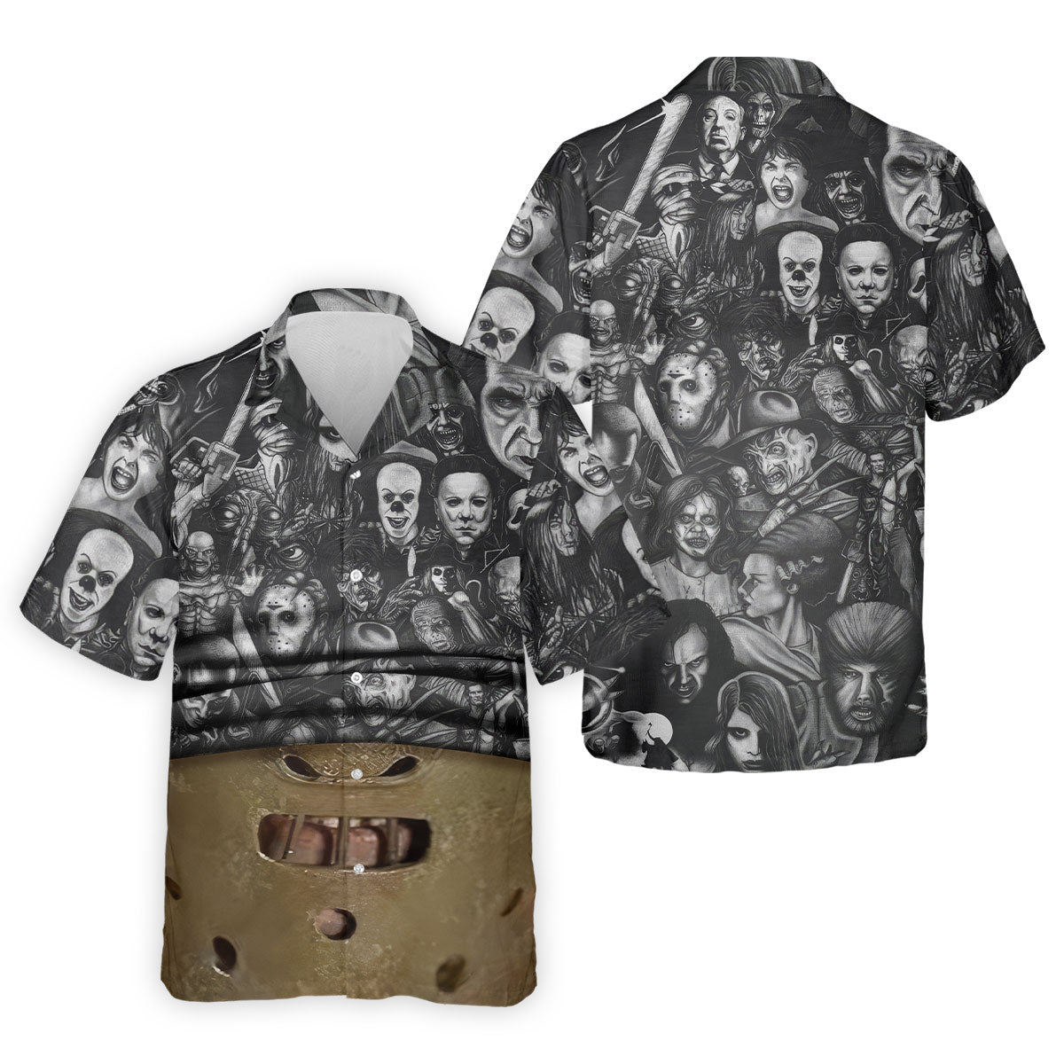 Muzzle Mask Horror Character Halloween Polo Shirt, Mens Golf Shirts, Golf Apparel For Men