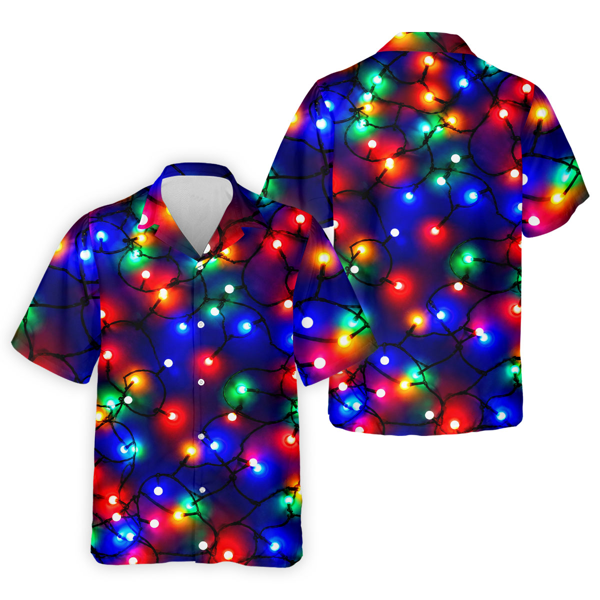 Christmas Lights Pattern Christmas Golf Shirt, Golf Shirts For Men, Mens Golf Apparel