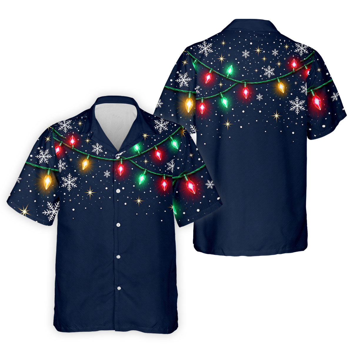 String Lights Snowflakes Christmas Golf Shirt, Mens Golf Shirts, Golf Apparel For Men