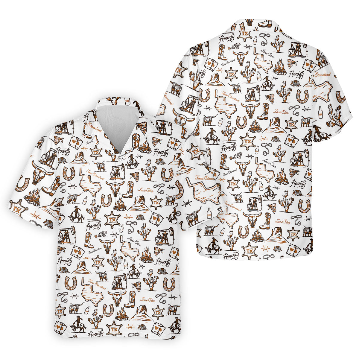 Texas Howdy Western Pattern Golf Polo Shirt, Mens Golf Shirts, Hawaiian Golf Shirt