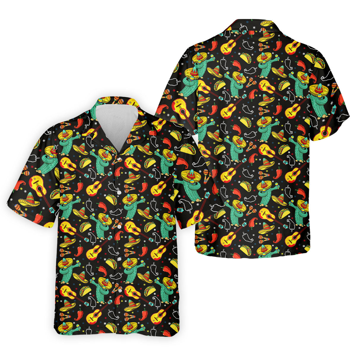 Funny Cactus Mexican Culture Traditions Golf Tops For Men, Cinco De Mayo Celebration Golf Shirts For Men