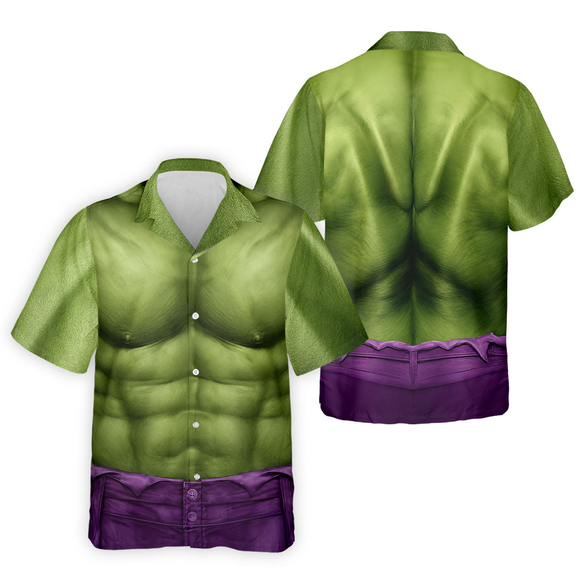 Halloween Green Muscle Illusion Golf Shirt, Men's Golf Shirt, Hawaiian Golf Shirt