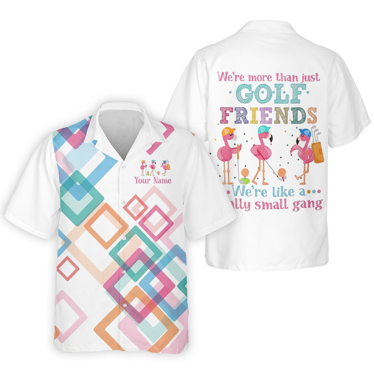Personalized Flamingo Golf Polo Shirt, Golf Shirts For Men, Mens Golf Polo