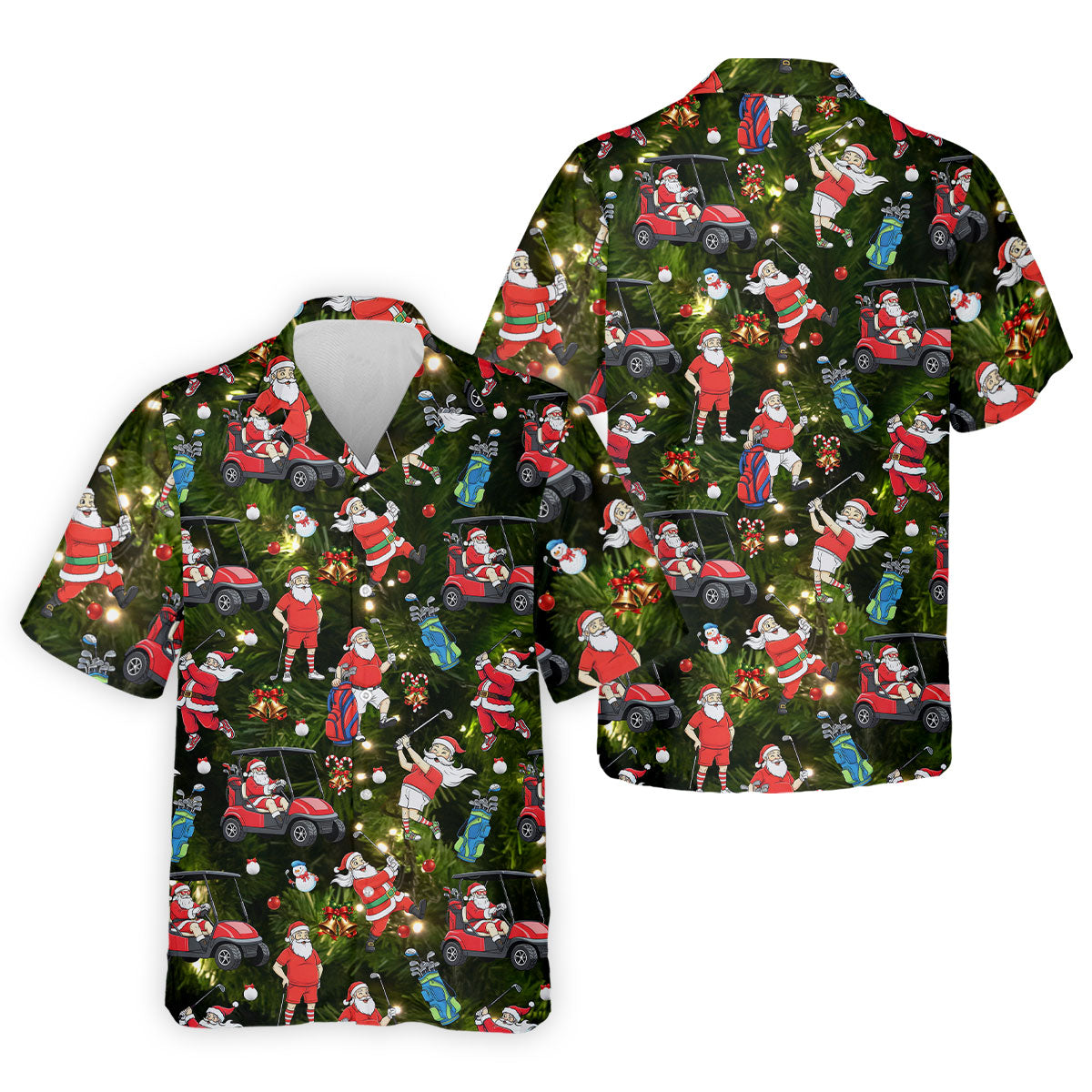 Funny Santa Claus Golf Pose Golf Tops For Men, Polo Shirts For Men, Christmas Golf Shirt, Mens Golf Gift
