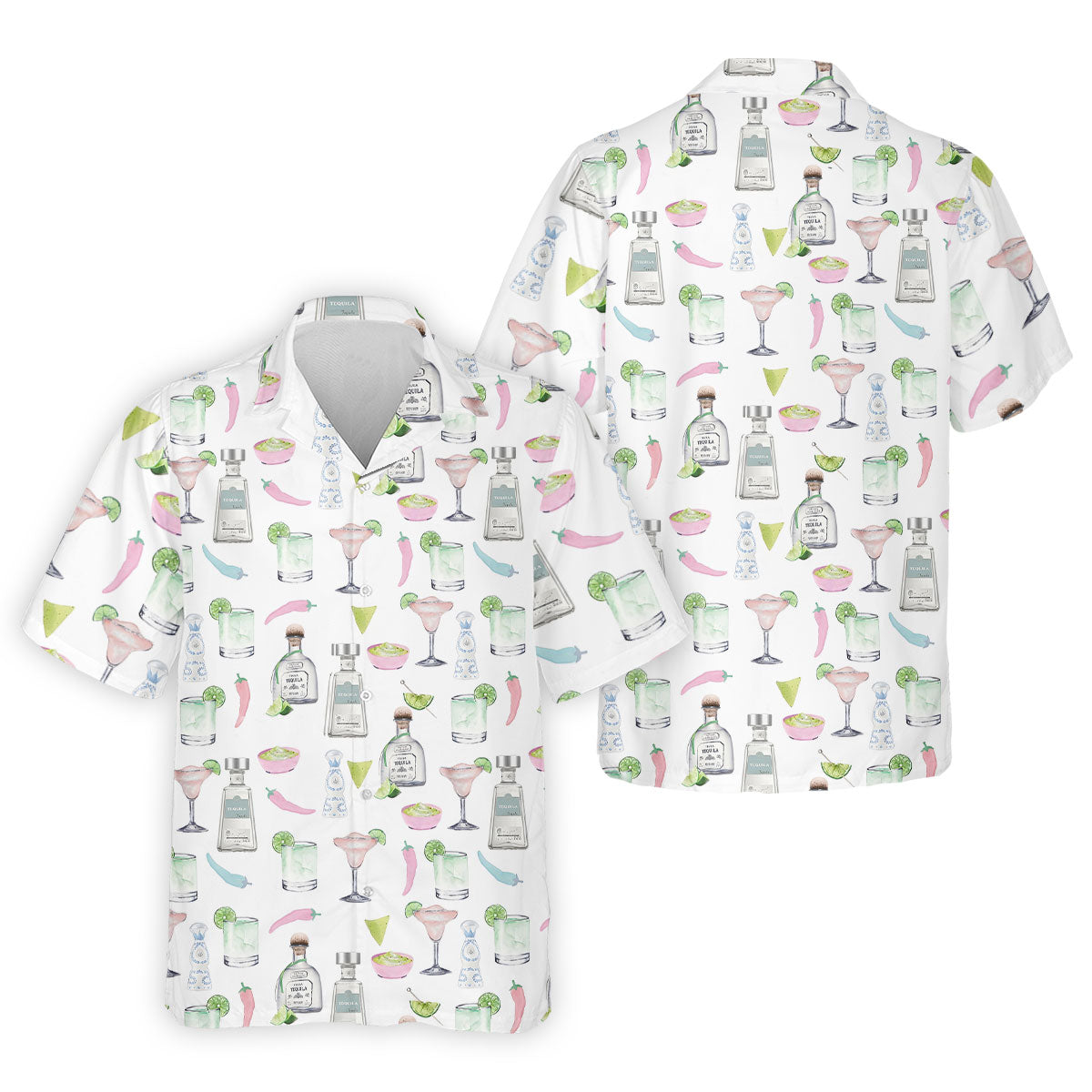 Pink Margarita Glass Tequila Lover Pastel Theme Golf Tops For Men, Polo Shirts For Men, Golf Shirts For Men