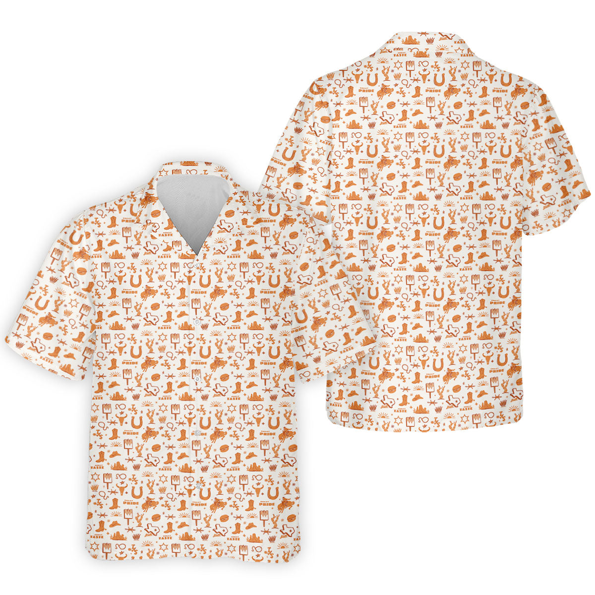 Texas Cowboy Western Pattern Golf Polo Shirt, Hawaiian Golf Shirt, Golf Polo Shirts For Men