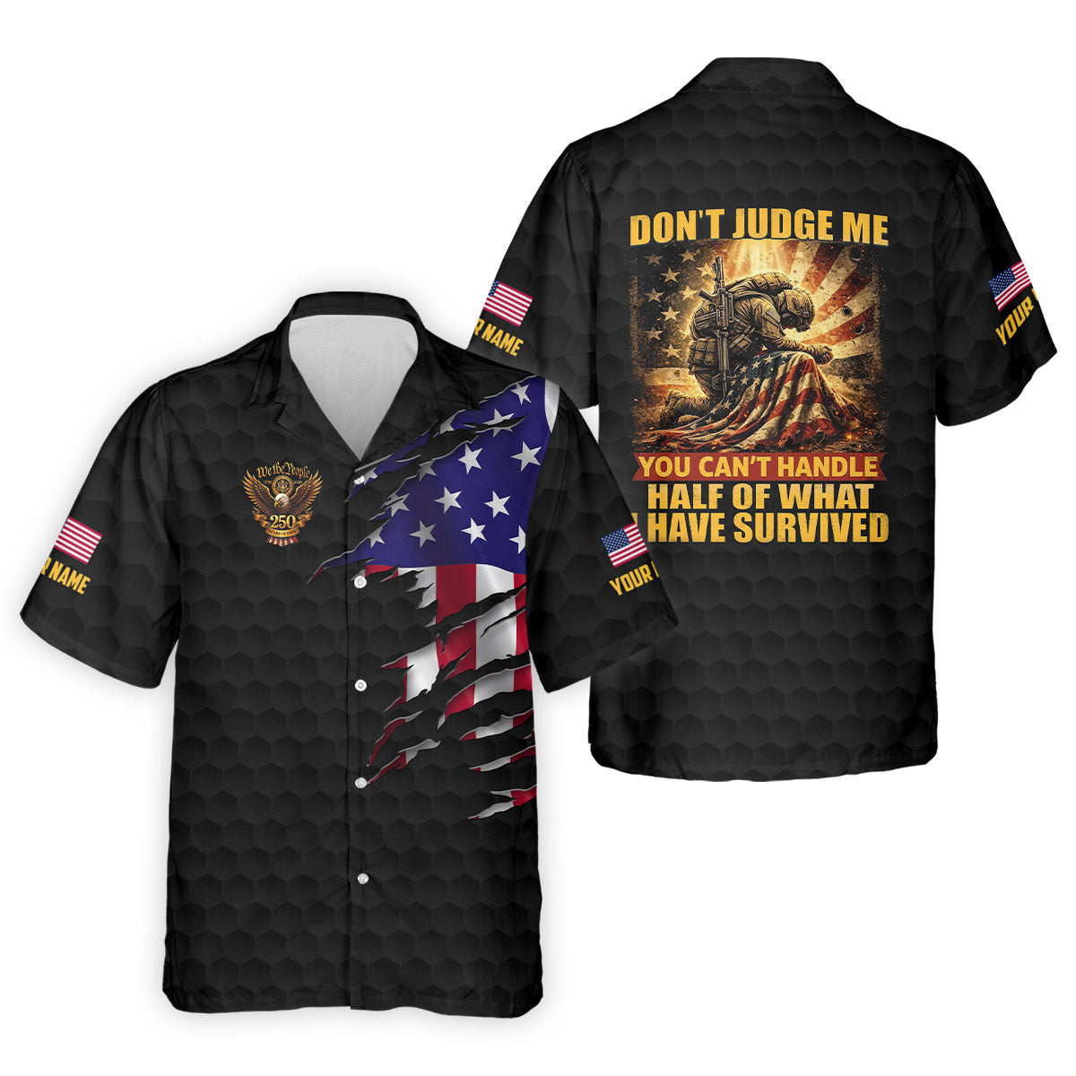 Don't Judge Me Veteran Memorial Patriotic 4th Of July Golf Shirt, 250th Anniversary Golf Shirts For Men