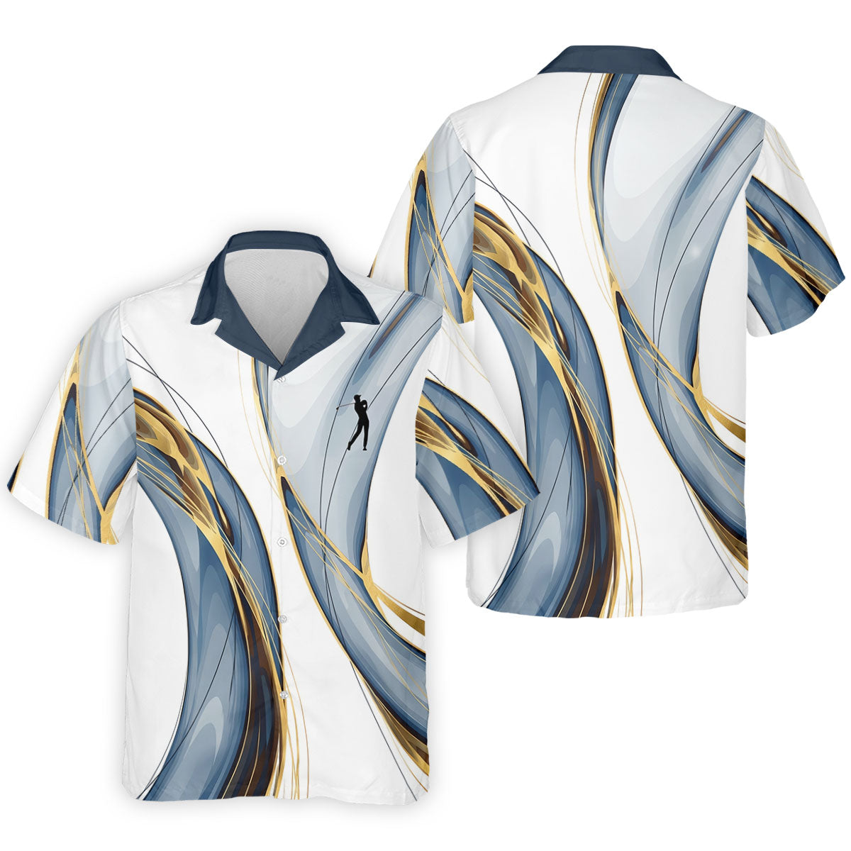 Abstract Line Art Retro Golf Shirt, Golf Shirts For Men, Polo Shirts For Men, Golf Gift For Men