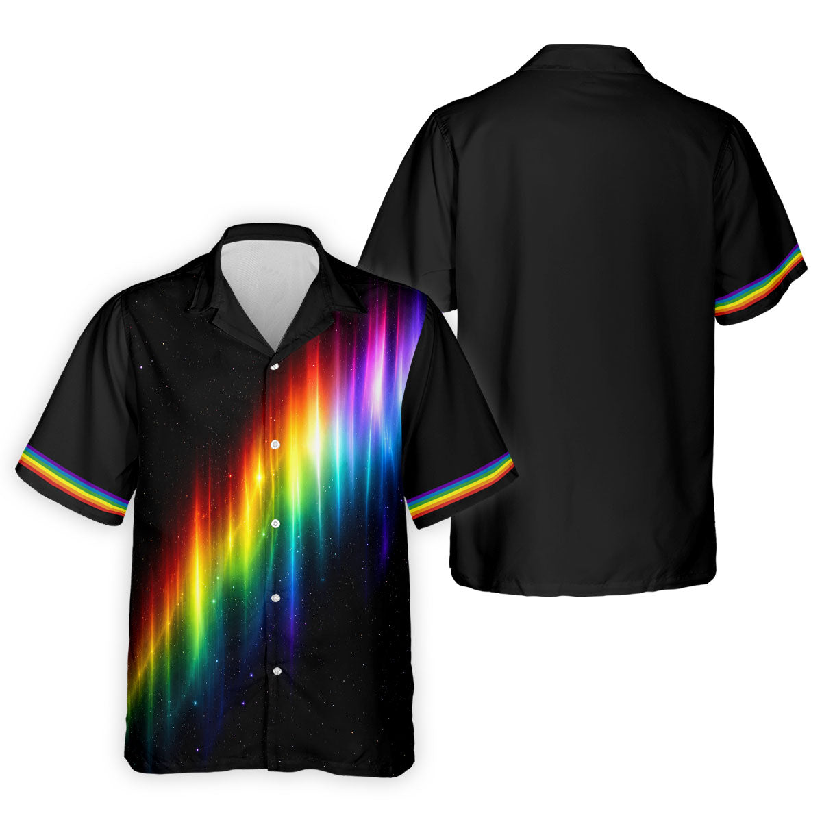 Rainbow Galaxy LGBT Support Gradient Golf Tops For Men, Pride Month Golf Shirts For Men