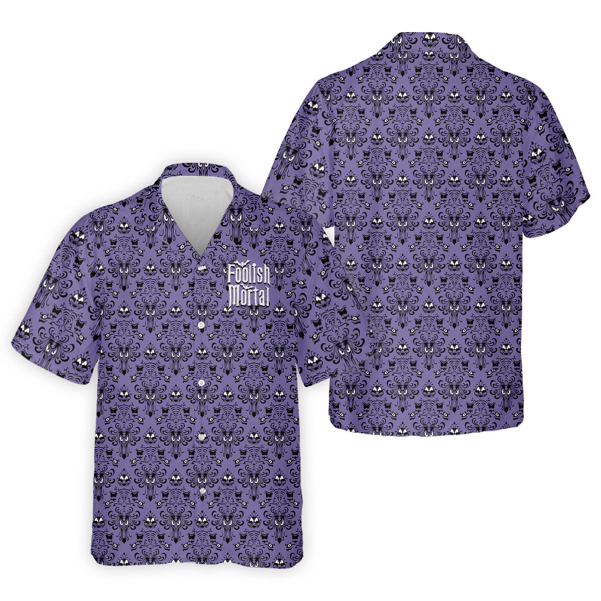Foolish Mortal Haunted Pattern Golf Polo Shirt, Golf Apparel For Men, Mens Polo Shirts