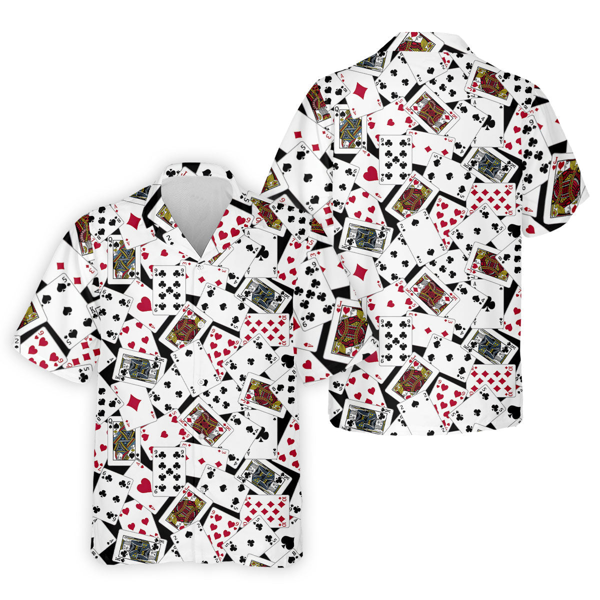 Playing Cards Poker Pattern Hawaiian Golf Shirt, Golf Polo Shirts For Men, Mens Golf Apparel