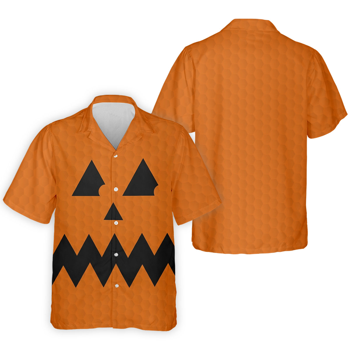 Halloween Jack O Lantern Golf Shirt, Men's Golf Shirt, Hawaiian Golf Shirt
