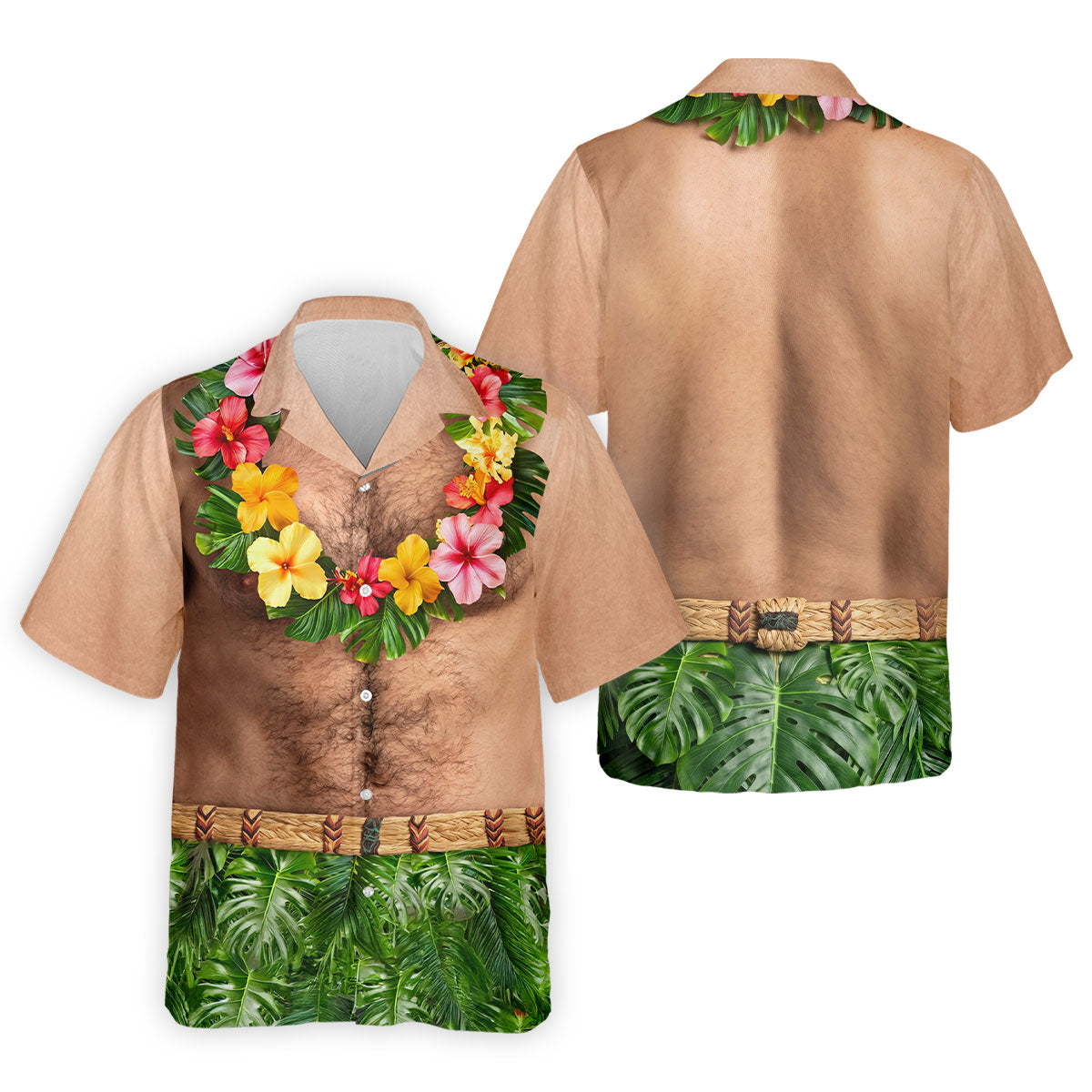 Tropical Theme Party Men's Funny Golf Shirts, Hawaiian Golf Shirt, Polo Shirts For Men