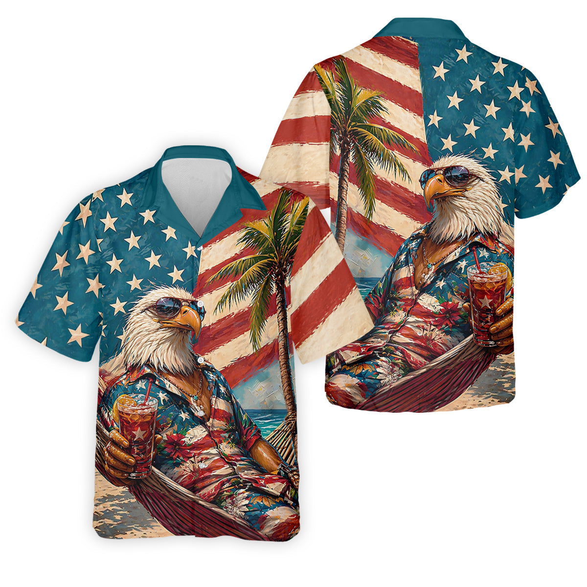 Cool Bald Eagle 250 Years American Flag Golf Shirt, Patriotic 4th Of July Golf Shirts For Men
