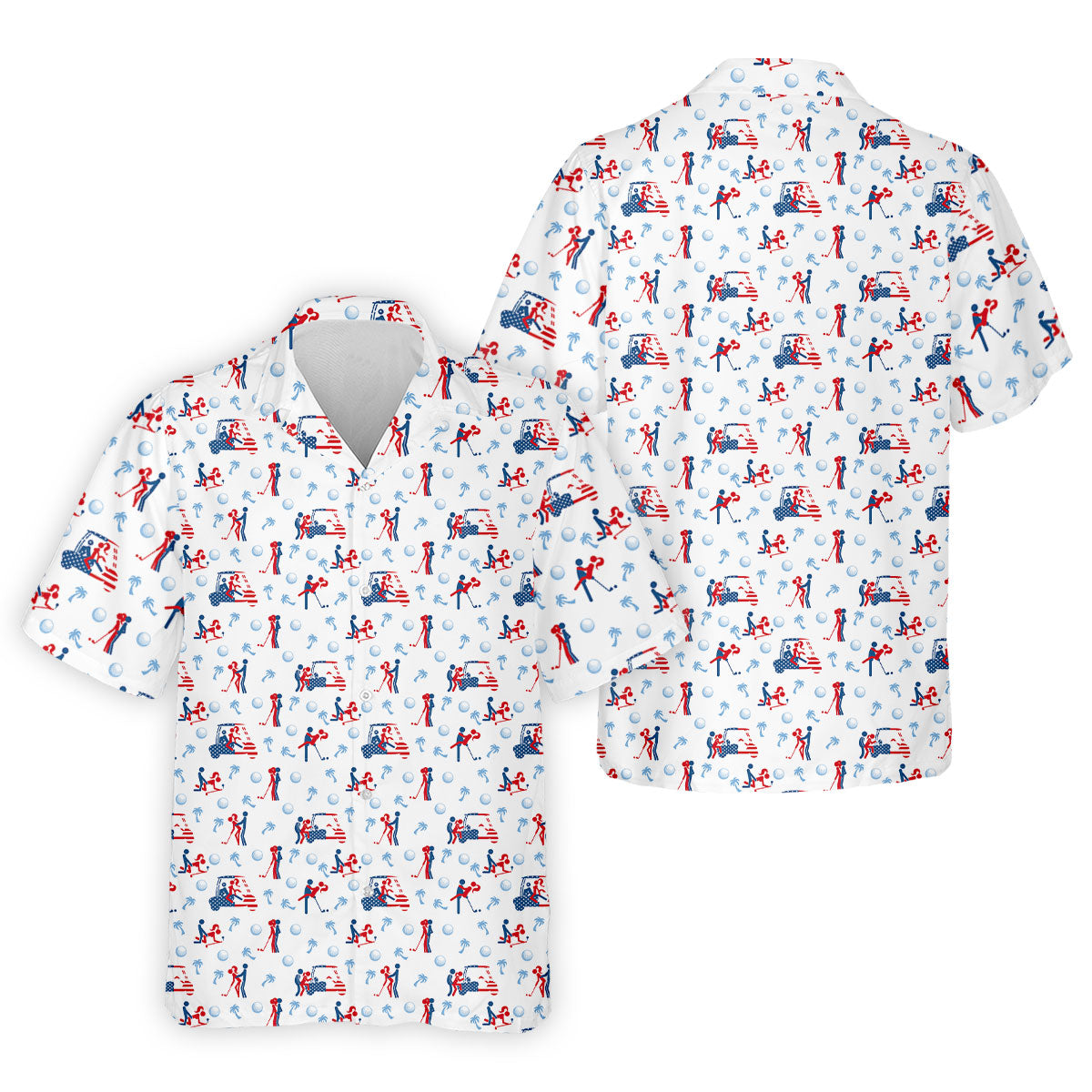 Naughty Couple Funny Stick Figures Patriotic Golf Shirt, 250 Years 4th Of July Golf Shirts For Men
