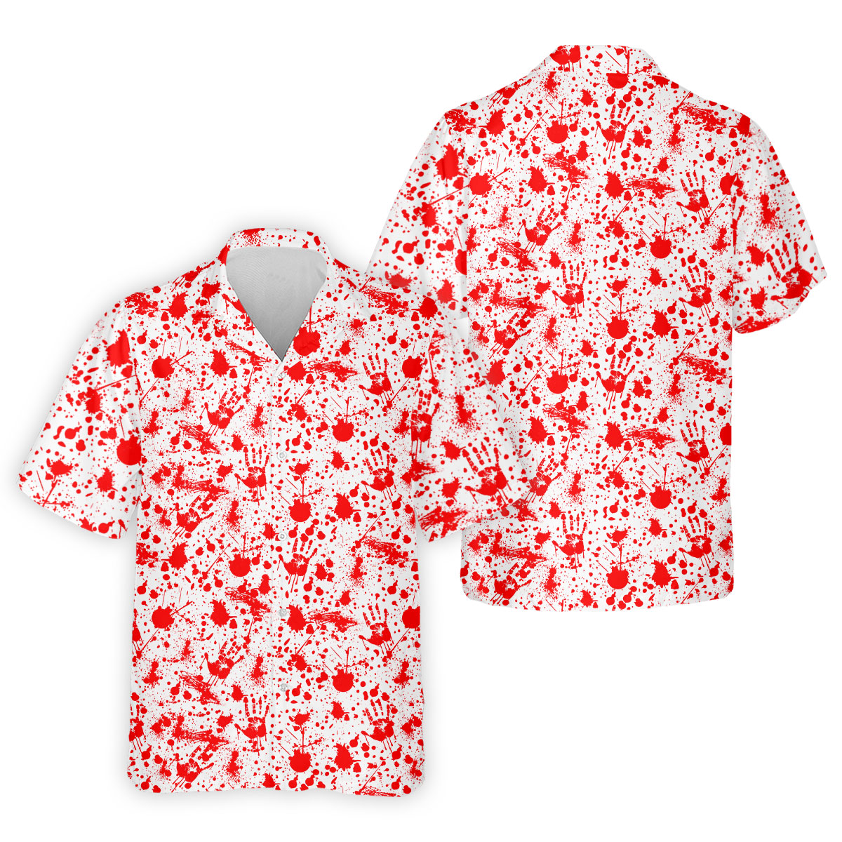 Horror Character Blood Splatter Pattern Golf Polo Shirt, Men's Golf Polo, Hawaiian Golf Shirt
