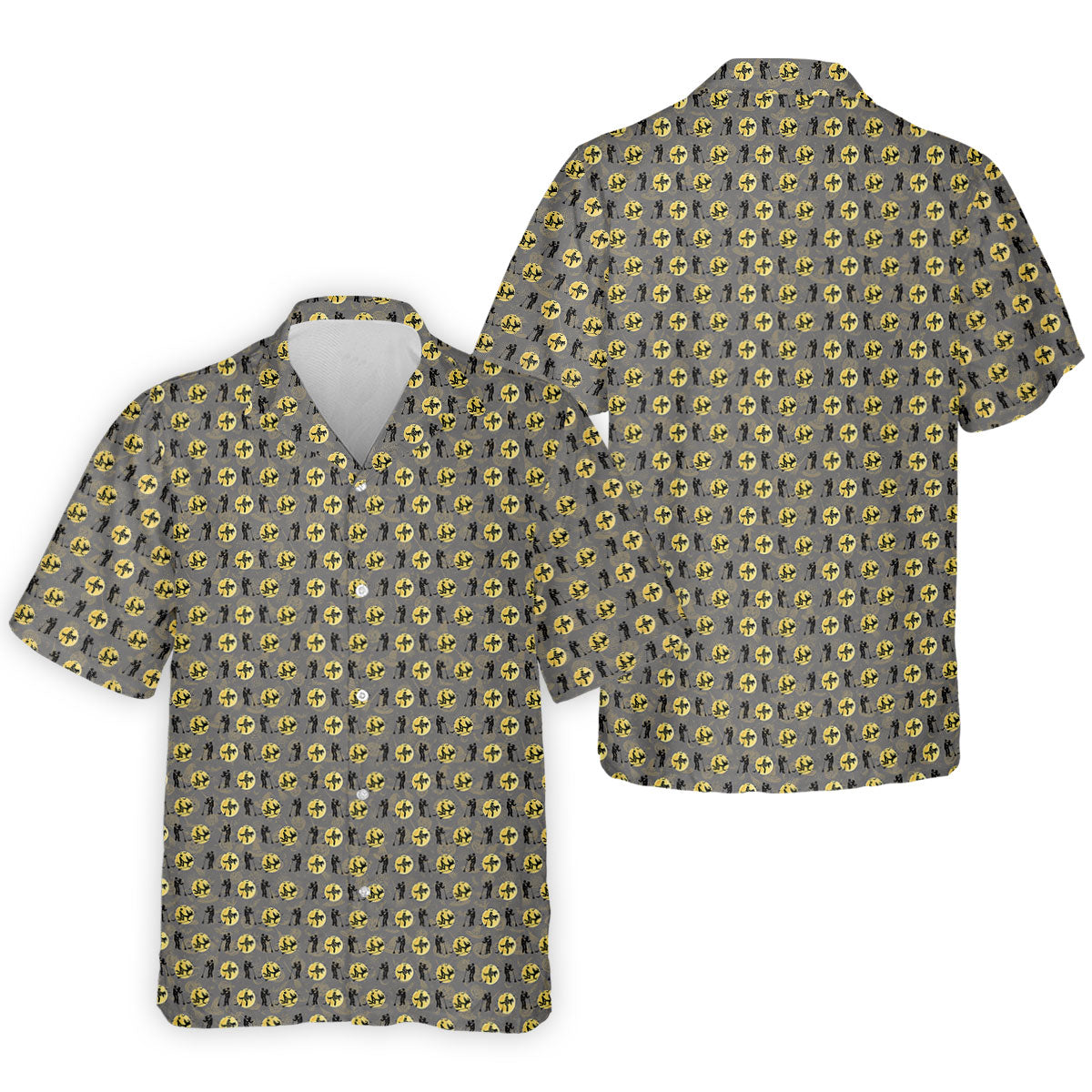 Halloween Horror Character Golf Pattern Polo Shirt, Men's Golf Shirt, Mens Golf Apparel