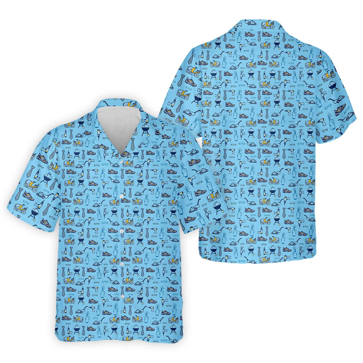 Dad Life Doodle Pattern Funny Golf Shirts, Father's Day Golf Shirt, Golf Gift For Dad