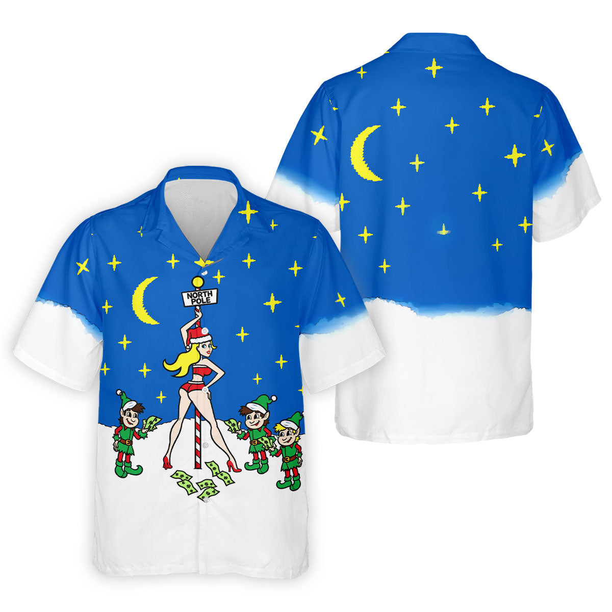 Funny North Pole Christmas Pin Up Polo Shirt, Mens Golf Polo, Polo Shirts For Men