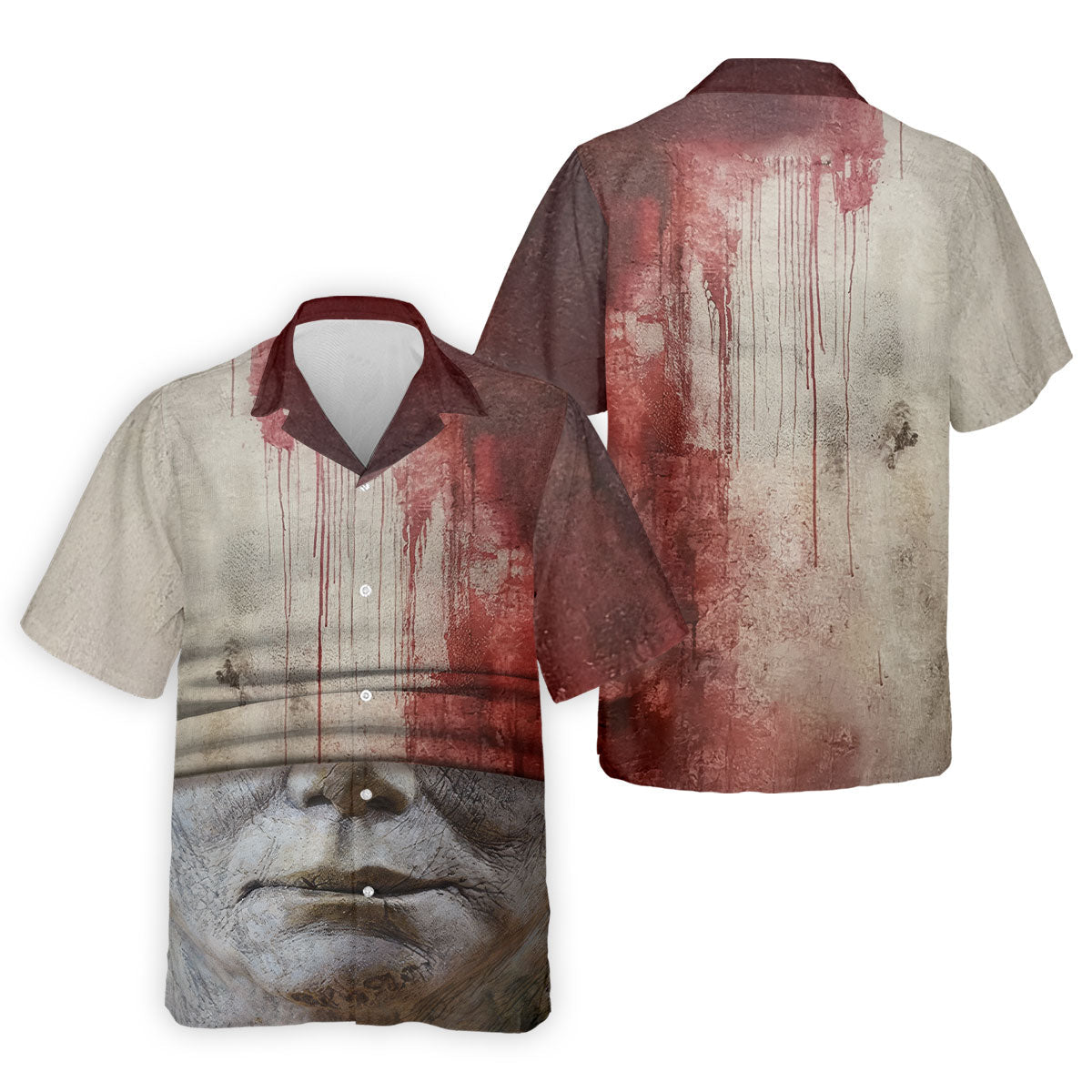Blood Pale Mask Horror Character Halloween Polo Shirt, Men's Golf Shirt, Mens Golf Shirts