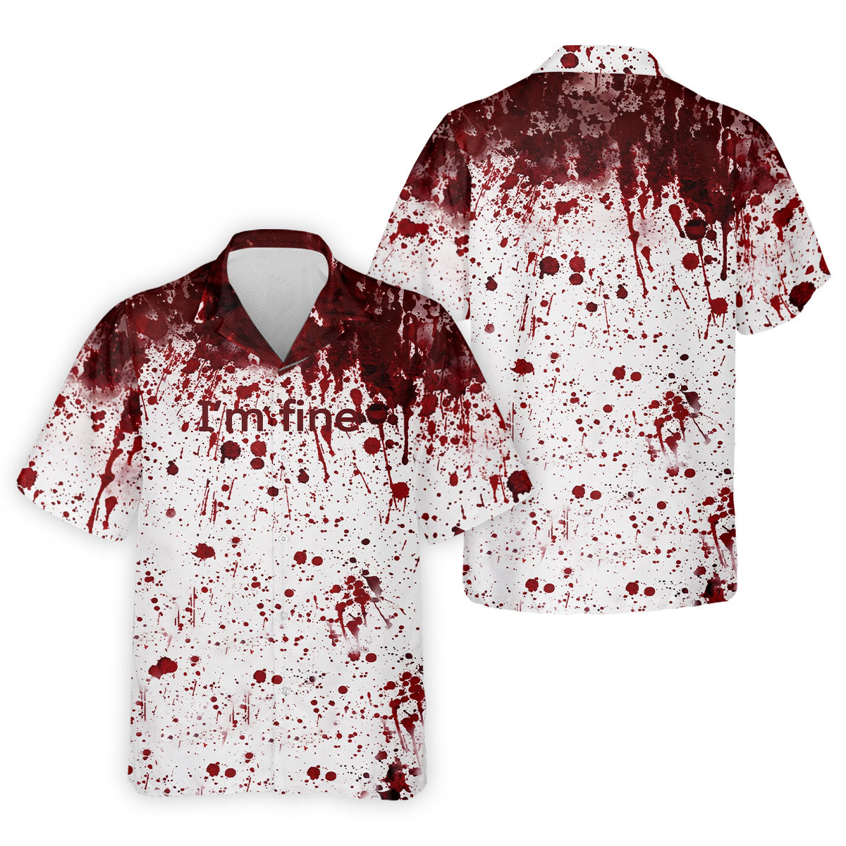 I'm Fine Bloody Splatter Halloween Golf Polo Shirt for Men, Mens Golf Shirts, Golf Apparel For Men