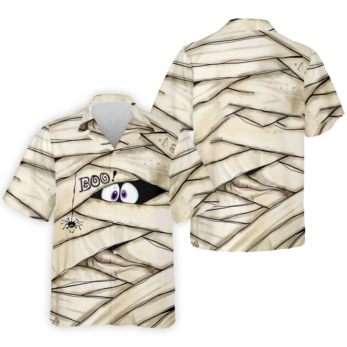 Cute Mummy Peeking Eyes BOO Halloween Golf Polo Shirt, Mens Golf Polo, Hawaiian Golf Shirt