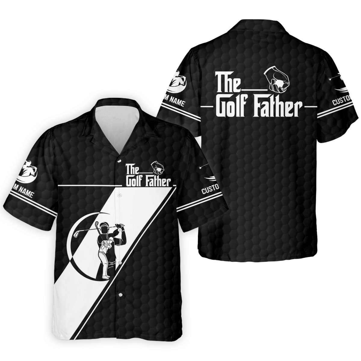 The Golf Father Golf Ball Pattern Father's Day Golf Shirt, Golf Gift For Dad, Polo Shirts For Men