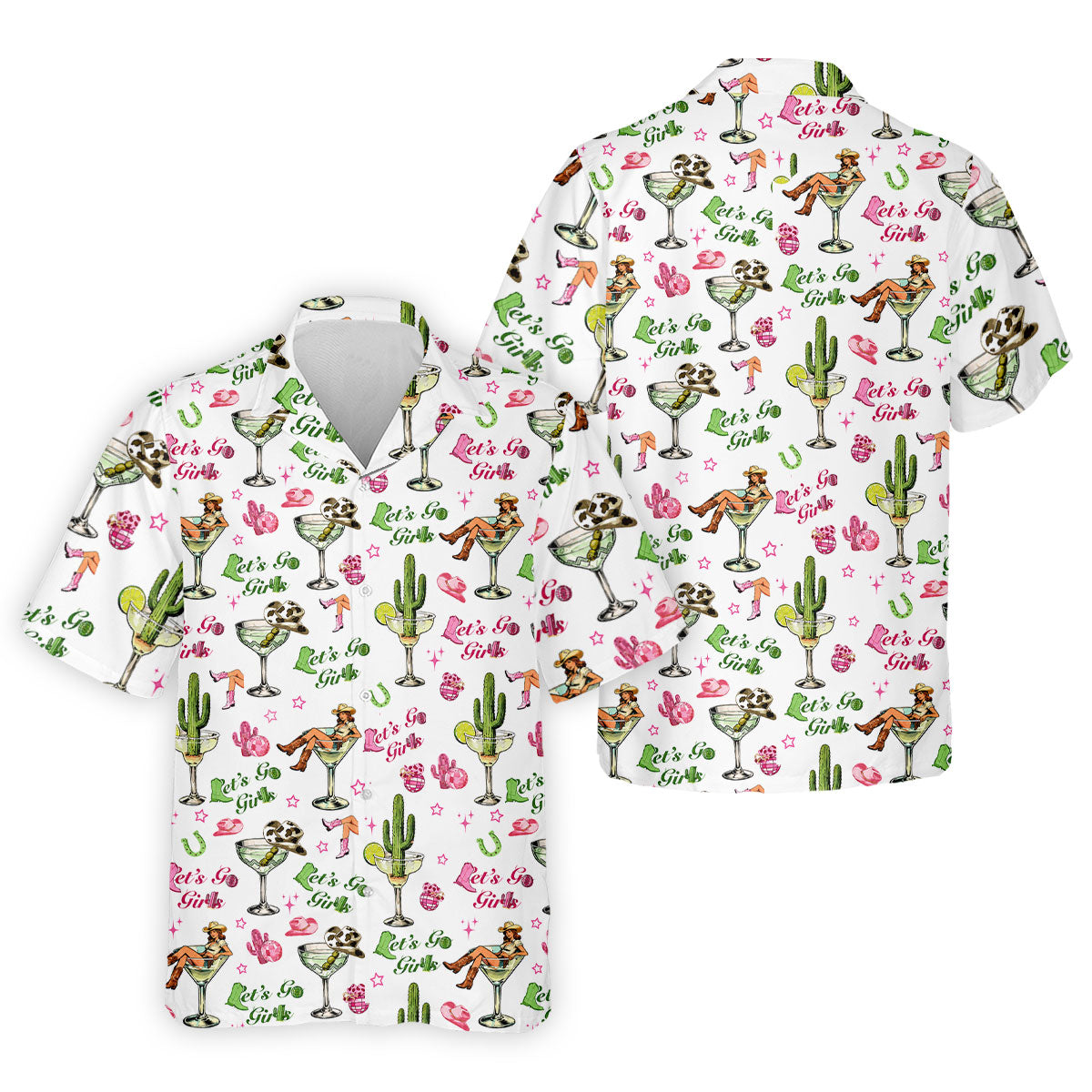 Let's Go Girls Cowgirl Margarita Golf Polo Shirt, Men's Golf Polo, Hawaiian Golf Shirt