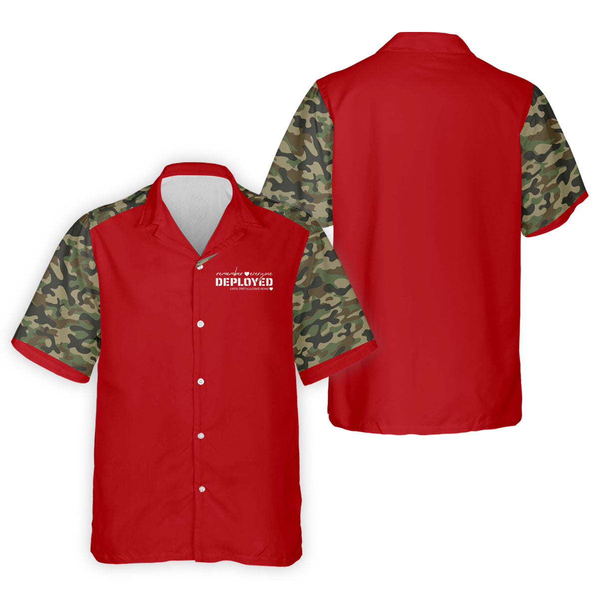Remember Everyone Deployed Camo Red Patriotic 4th Of July Golf Shirt, 250th Anniversary Golf Shirts For Men