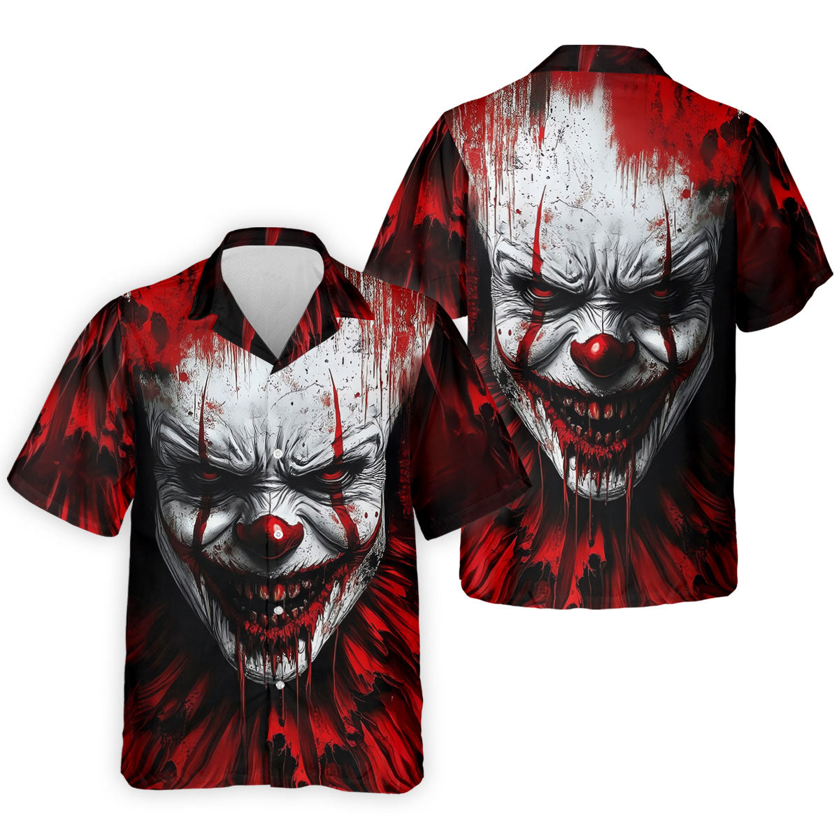 Scary Evil Clown Halloween Golf Polo Shirt, Men's Golf Shirt, Hawaiian Golf Shirt