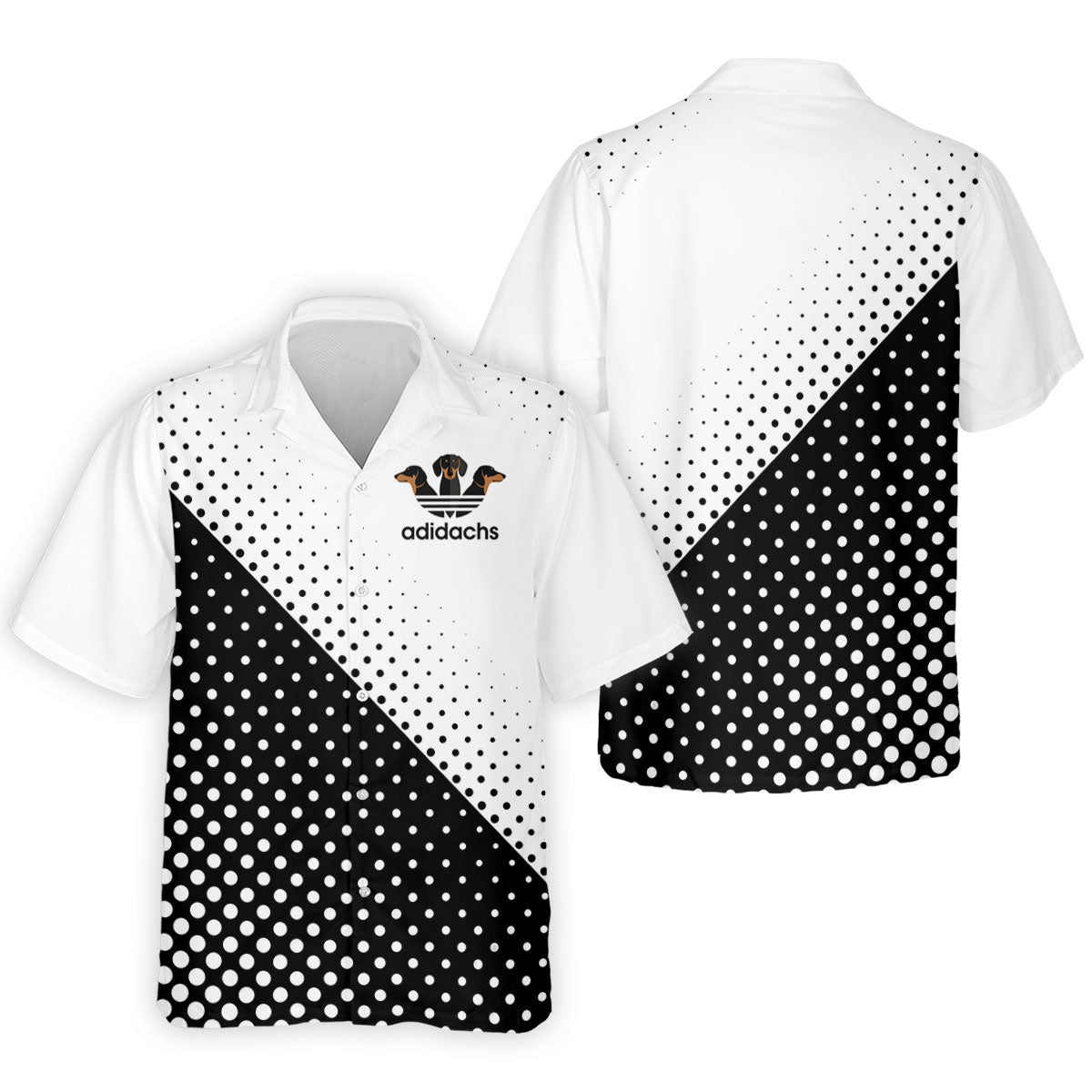 Adidachs Funny Dachshund White Golf Shirt, Men's Funny Golf Shirts, Polo Shirts For Men