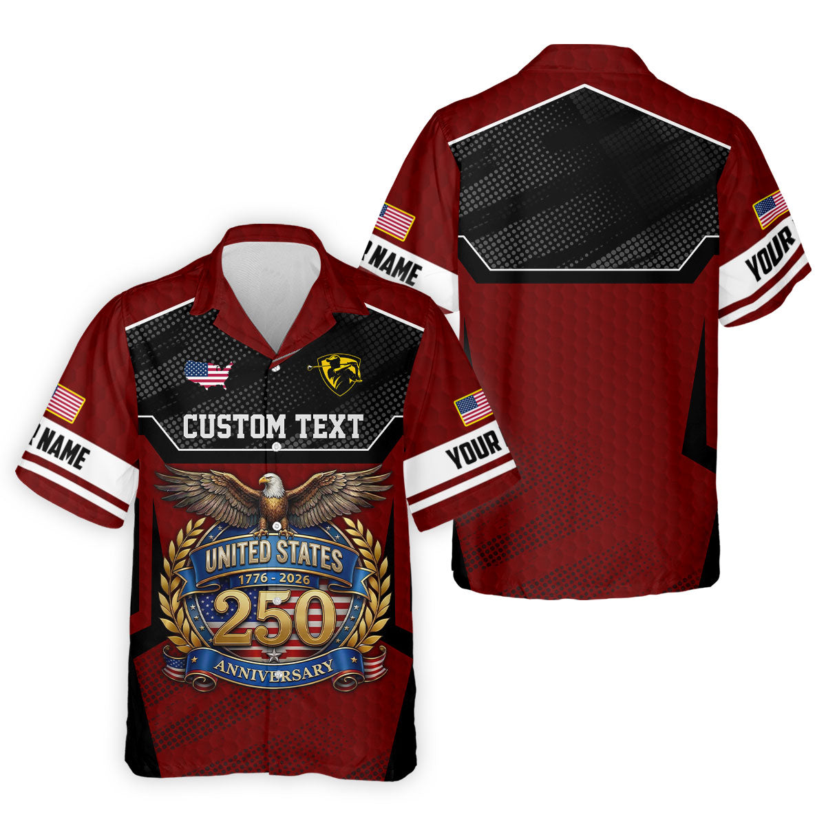 US 250 Anniversary Patriotic 4th Of July Red Golf Shirt, Polo Shirts For Men, Golf Shirts For Men