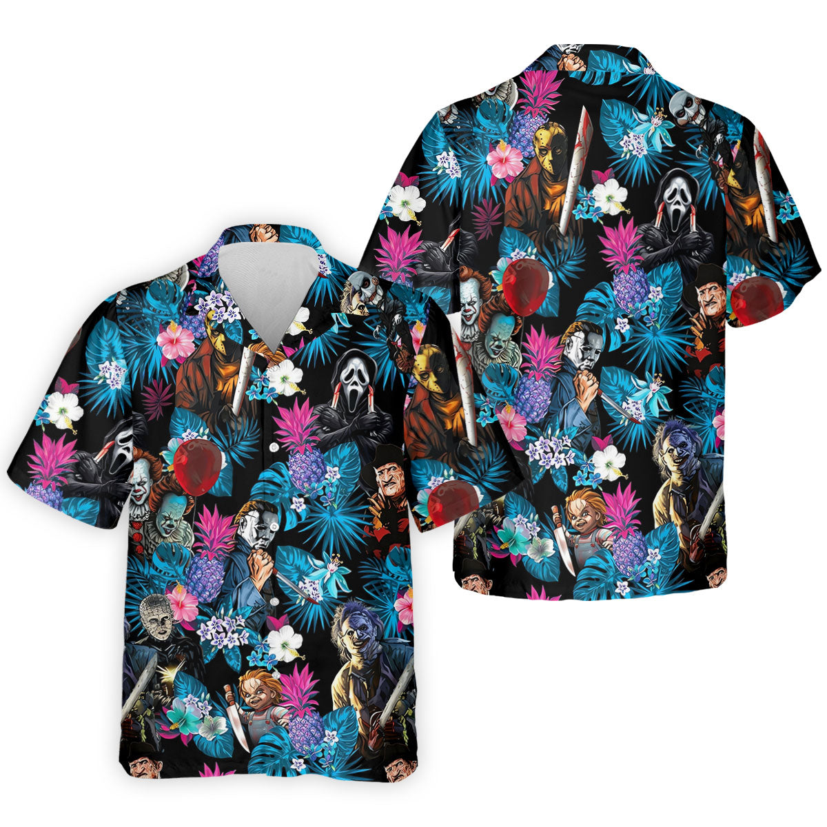Tropical Horror Character Halloween Golf Shirt, Golf Shirts For Men, Mens Golf Apparel
