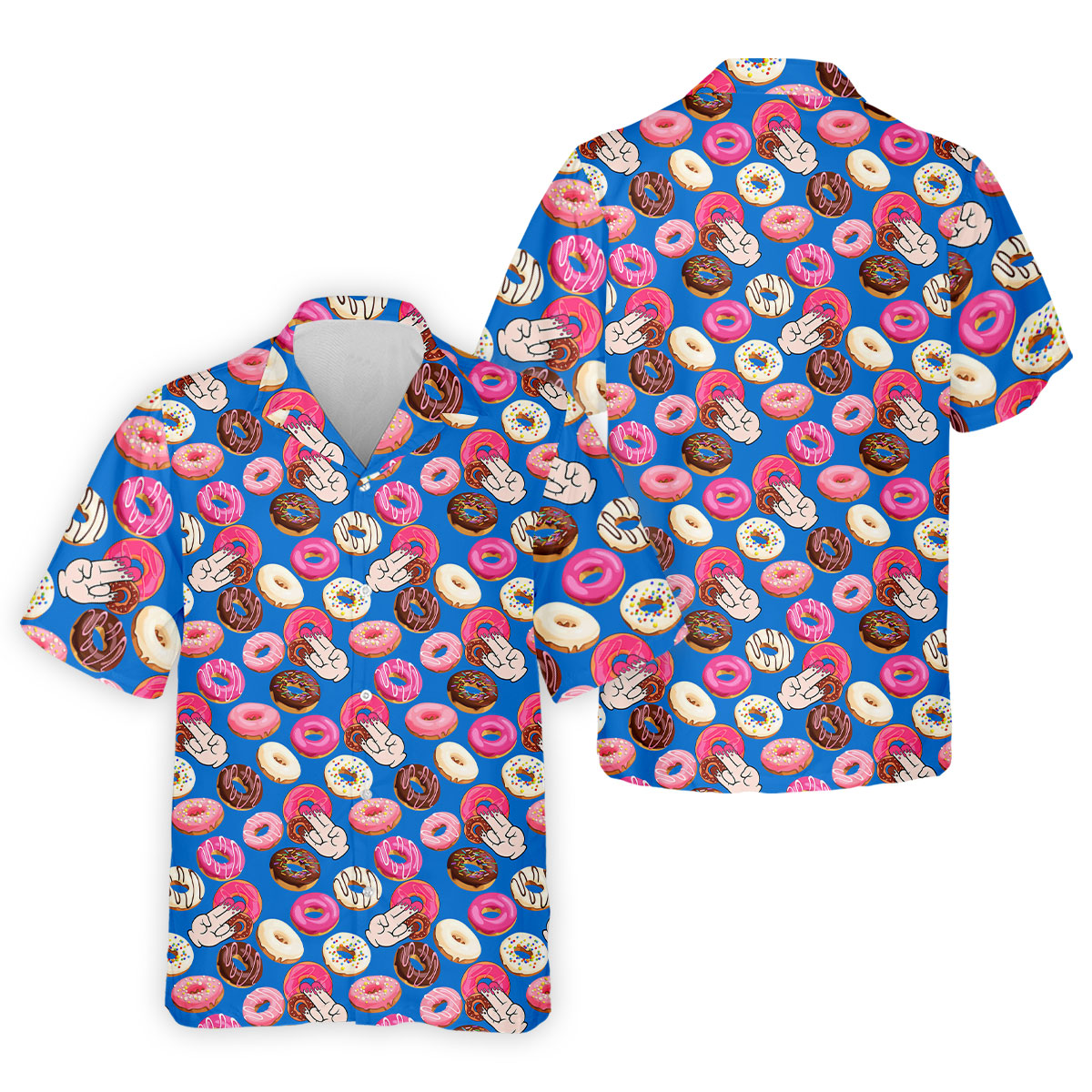 Funny Donut Adult Humor Blue And Pink Fun Golf Shirts For Men, Valentines Golf Gift, Polo Shirts For Men