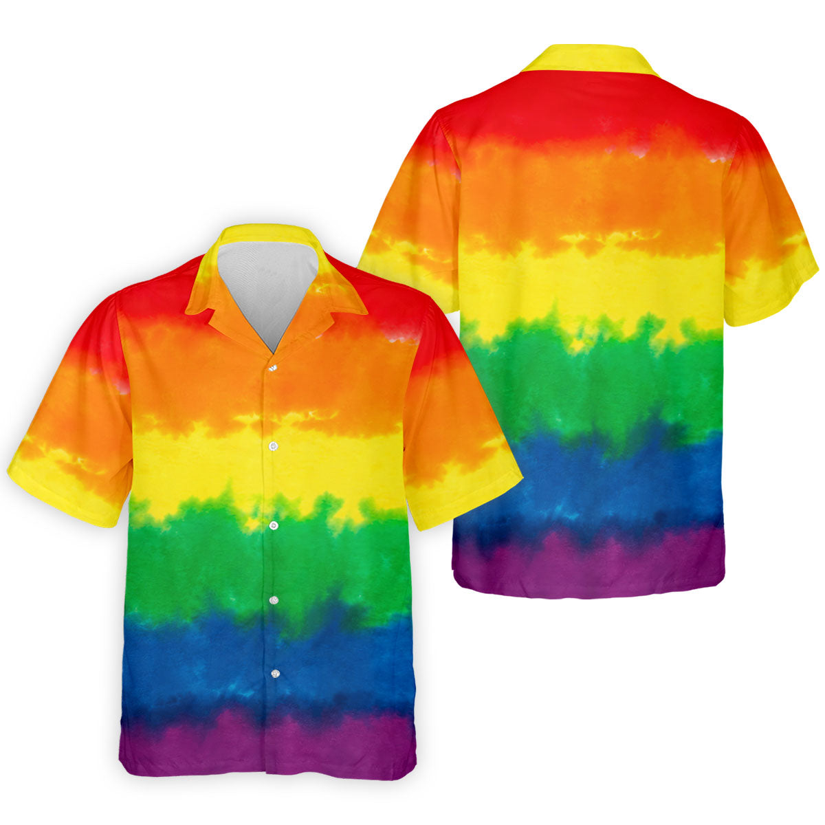 LGBT Rainbow Pride Month Celebrate Tie-Dye Print Golf Tops For Men, Pride Colors Golf Shirts For Men