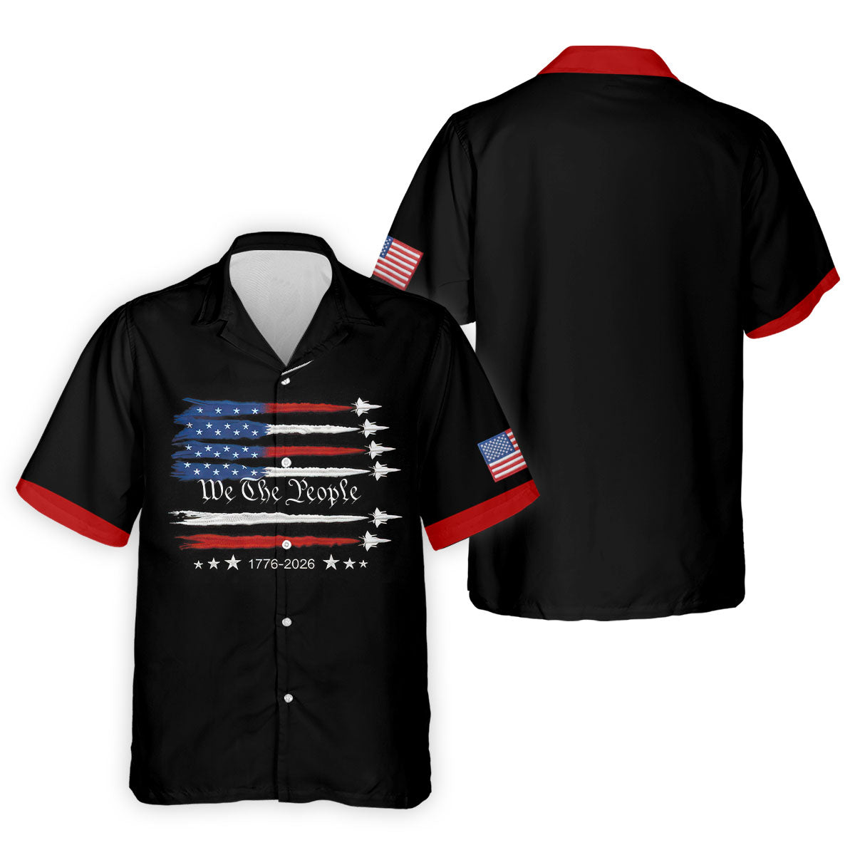 Independence Day Flag We The People Golf Shirt, Patriotic 4th Of July Golf Shirts For Men