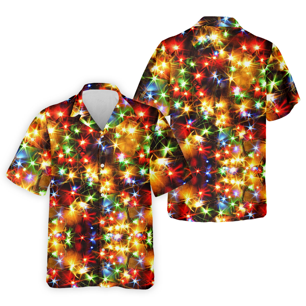 Colorful Christmas Lights Men's Golf Polo Shirts, Christmas Golf Shirt, Golf Gift For Men, Polo Shirts For Men