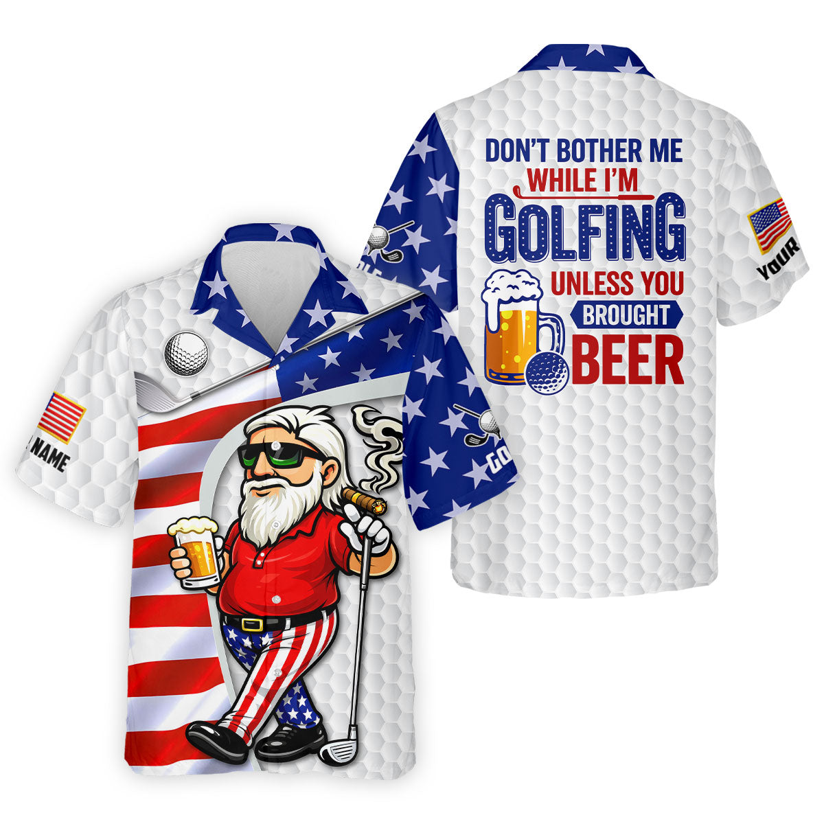 Don't Bother Me While I'm Golfing Golf And Beer 4th Of July Golf Shirt, 250 Years Golf Shirts For Men