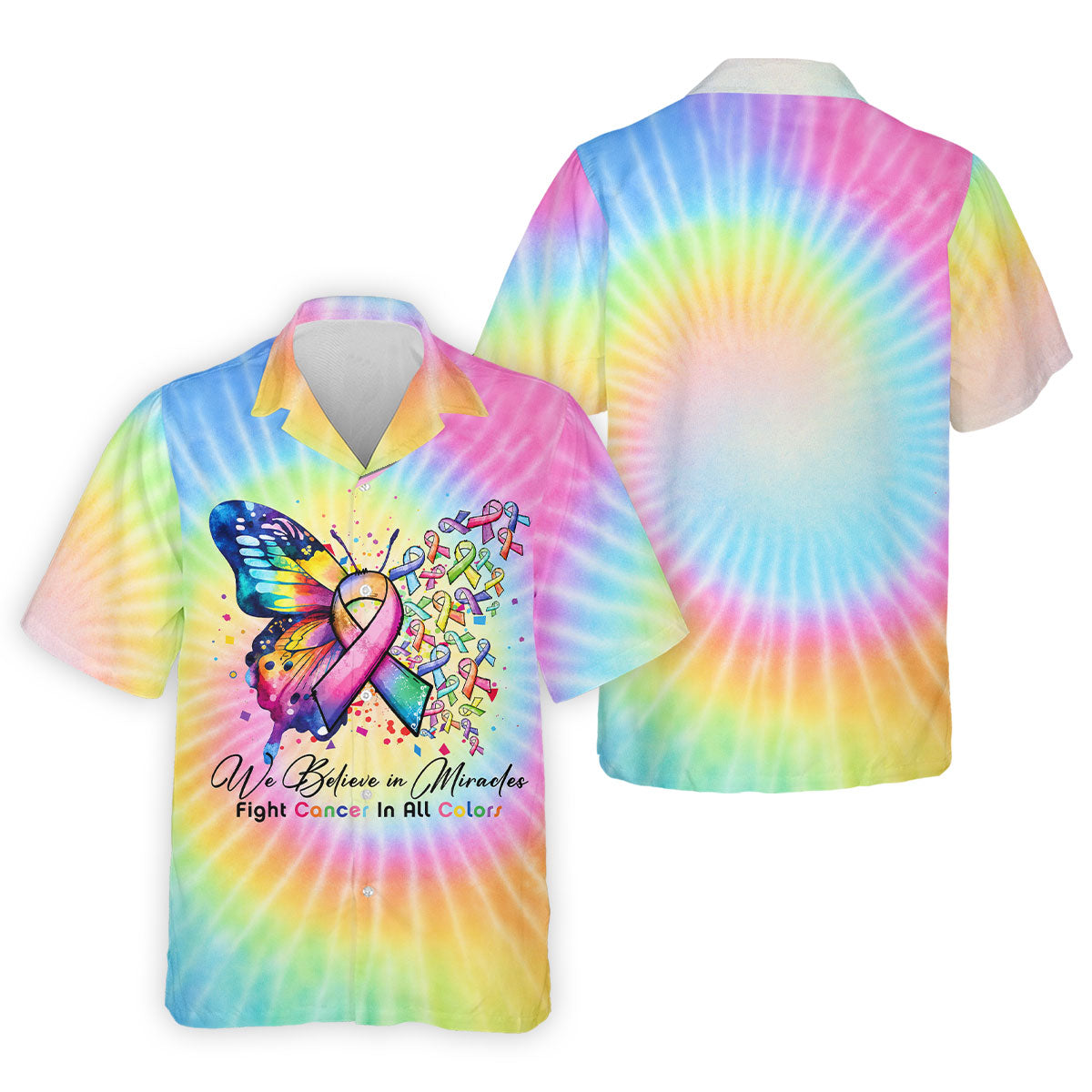 We Believe In Miracles Cancer Ribbon Polo Shirt, Golf Shirts For Men, Mens Golf Apparel