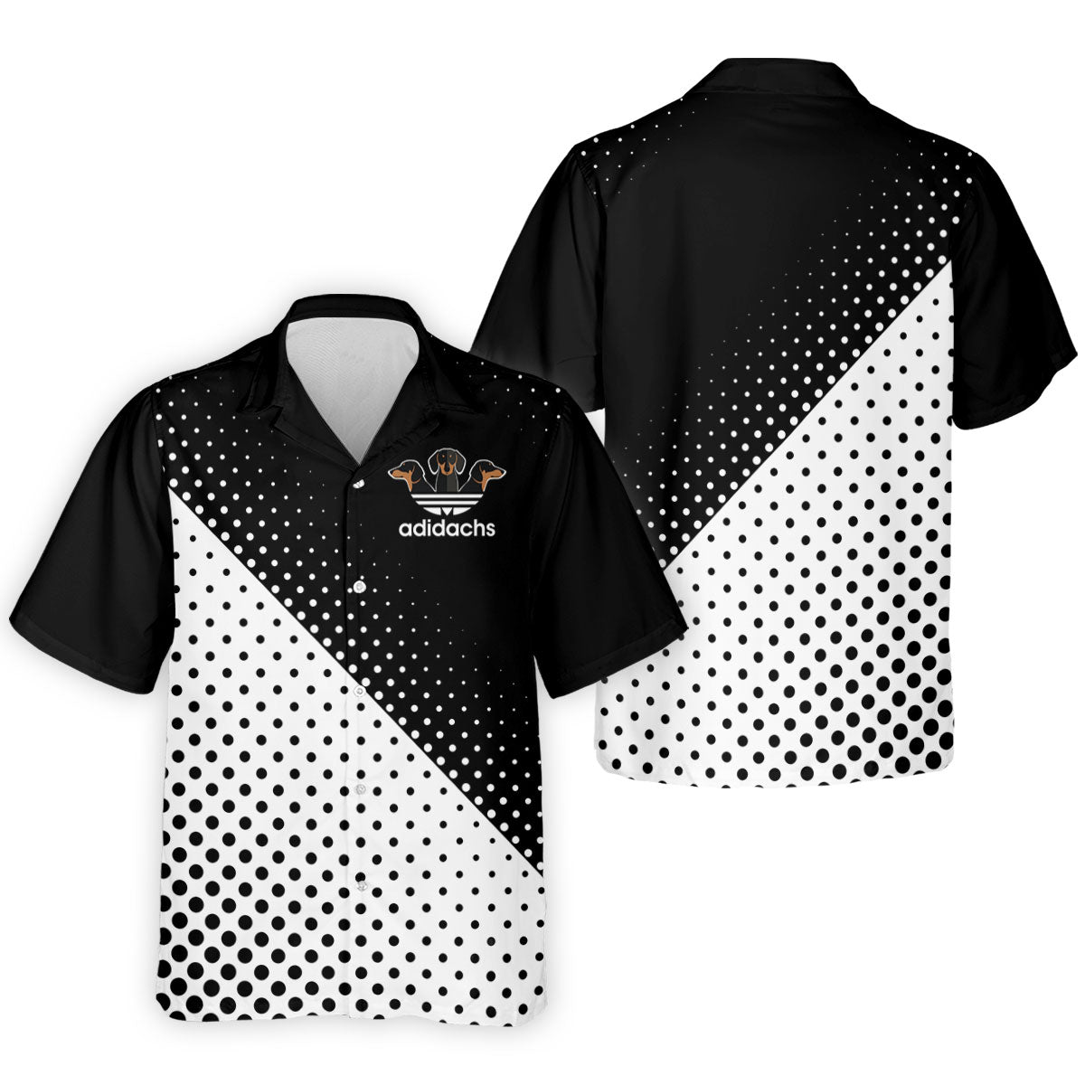 Adidachs Funny Dachshund Black Golf Shirt, Men's Funny Golf Shirts, Polo Shirts For Men
