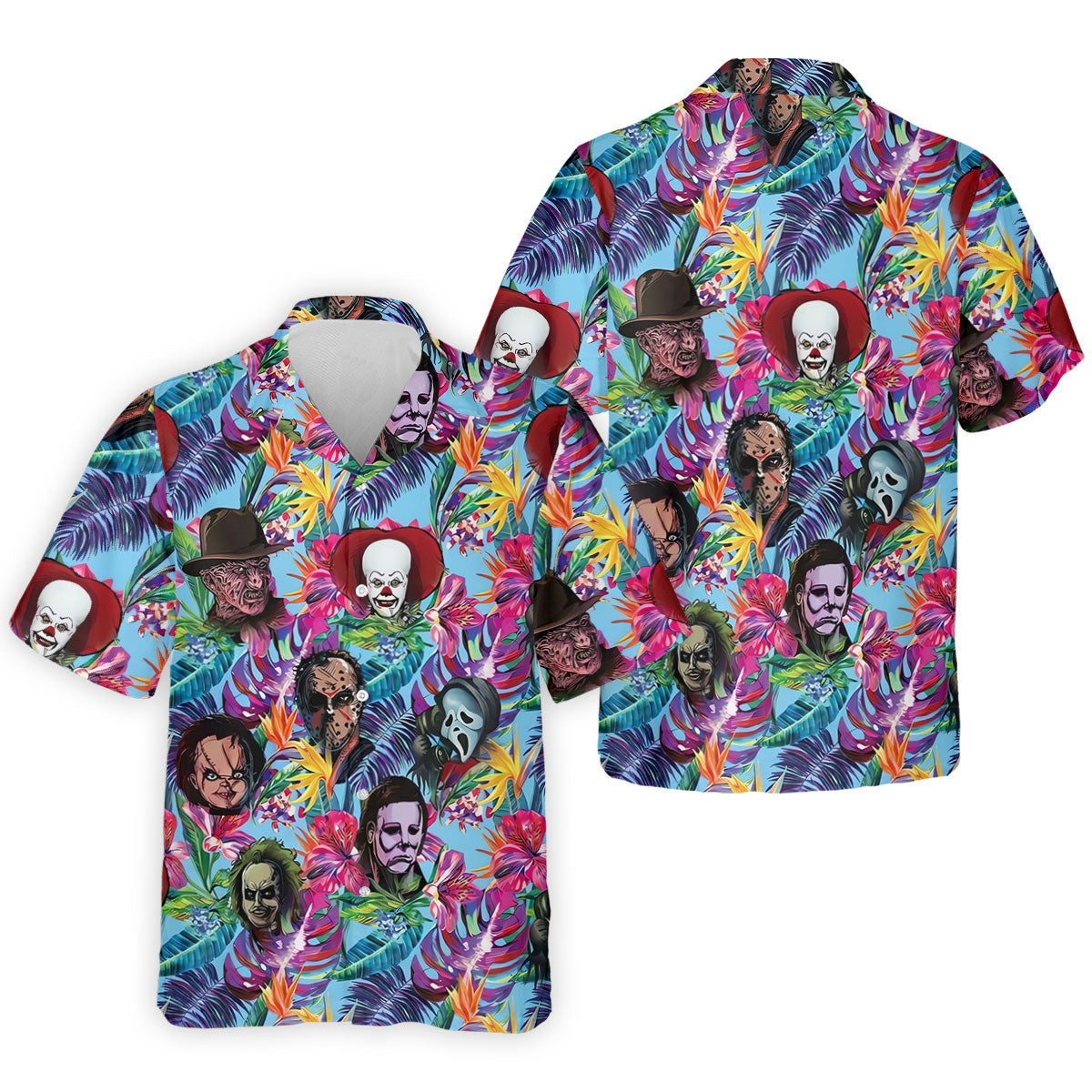 Tropical Horror Character Halloween Golf Shirt, Mens Golf Shirts, Golf Polo Shirts For Men