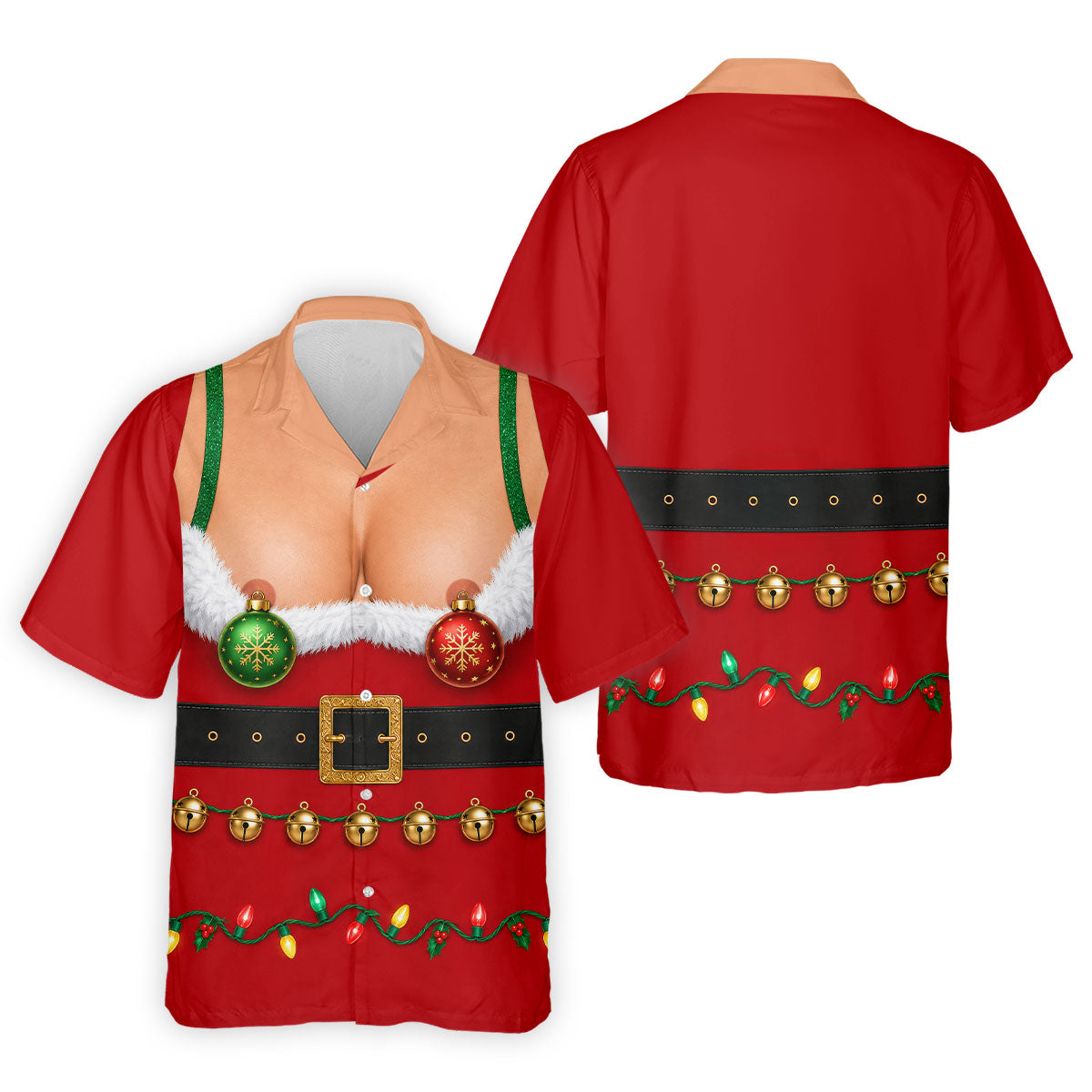Funny Christmas Ornament Bra Golf Polo Shirt, Christmas Golf Shirt, Mens Golf Shirts