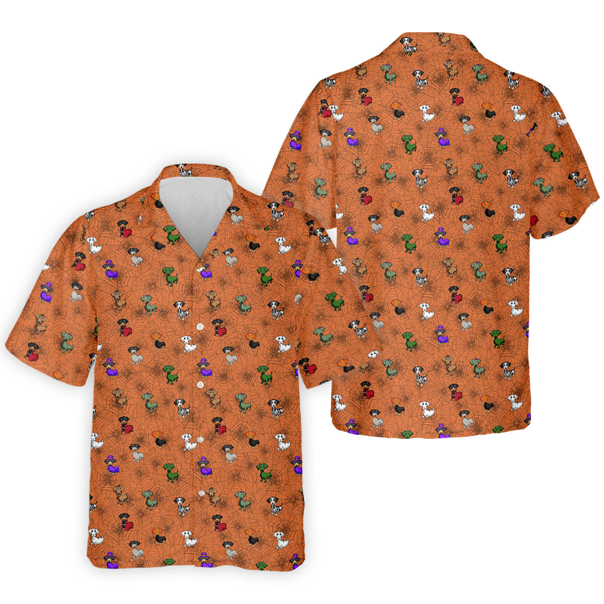 Costume Dogs Spider Web Halloween Golf Polo Shirt, Dog Lover Shirt, Golf Shirts For Men