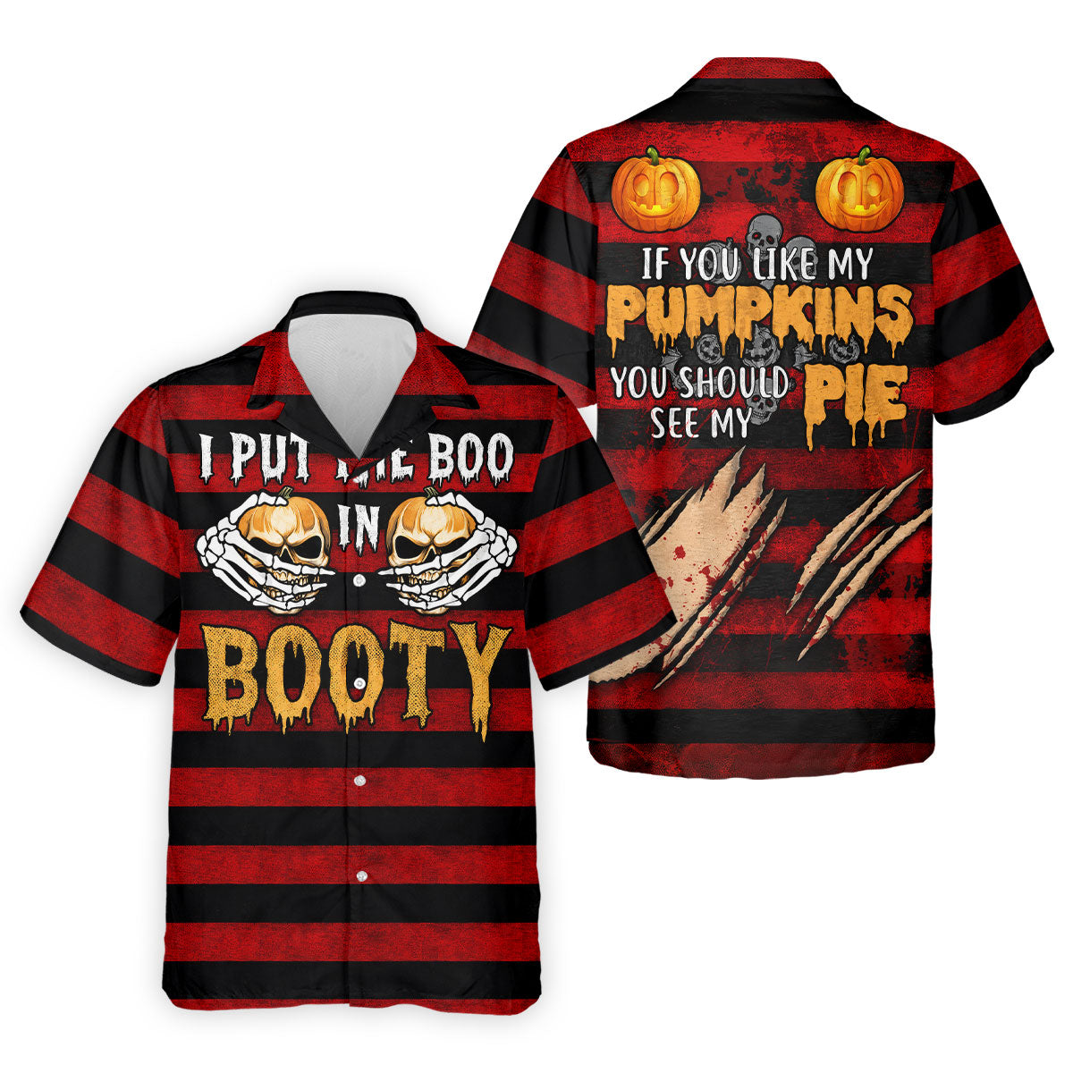 I Put The Boo In Booty Halloween Golf Polo Shirt, Men's Golf Shirt, Hawaiian Golf Shirt