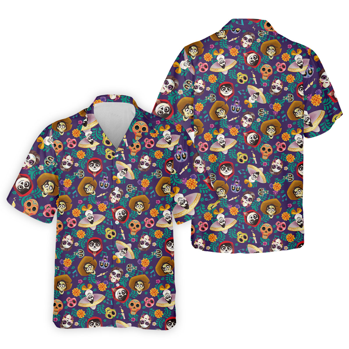 Day Of The Dead Sugar Skull Halloween Golf Polo Shirt, Mens Golf Polo, Golf Apparel For Men