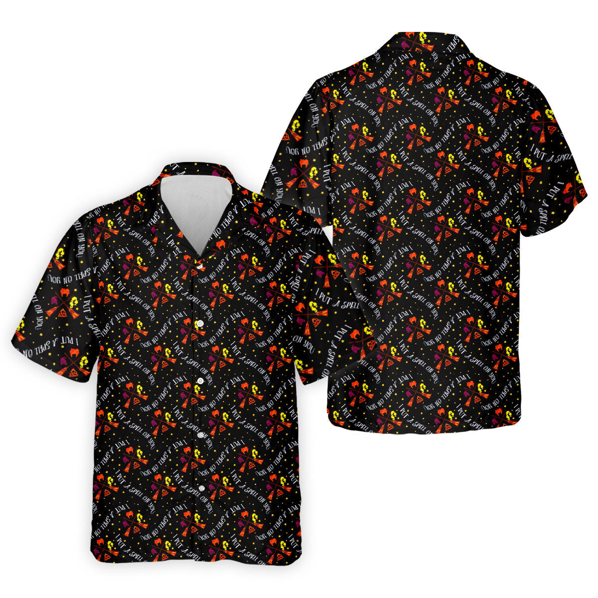 I Put A Spell On You Horror Character Polo Shirt, Halloween Shirt, Mens Golf Shirts